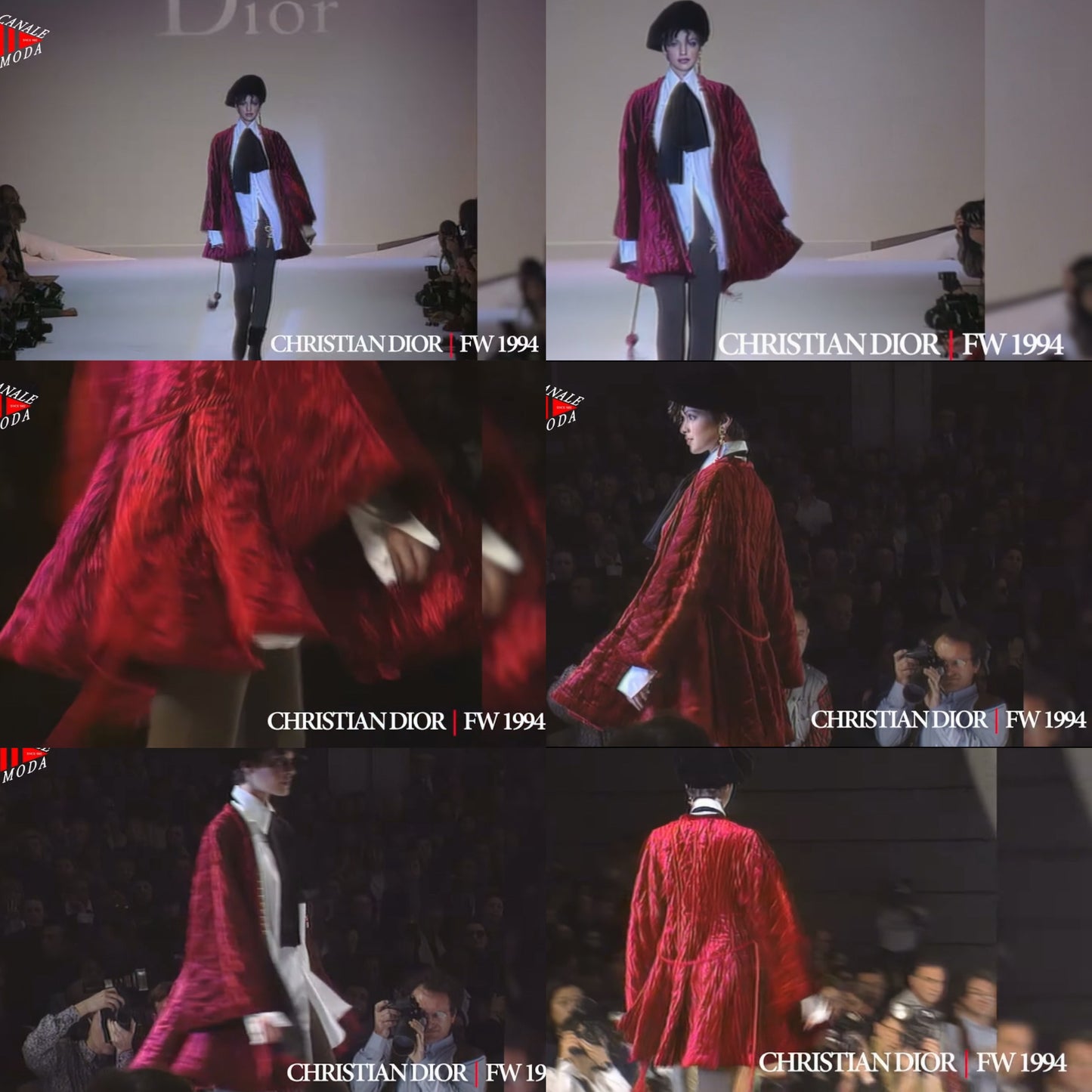 Rare Christian Dior by Gianfranco Ferre Runway Fall/Winter 1994/1995 Velvet Coat